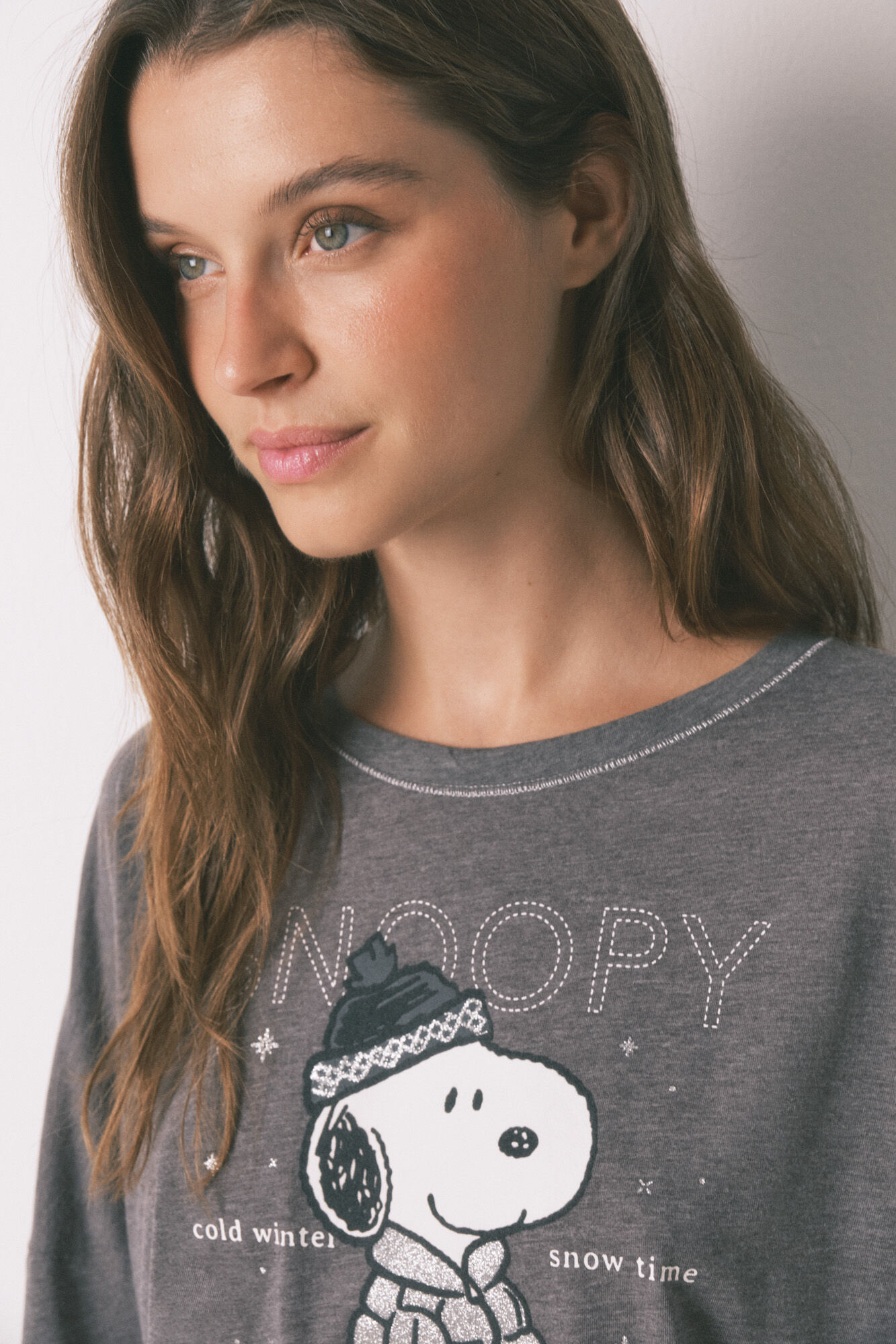 Women'secret Pijama larga de Snoopy 100% algod&oacute;n