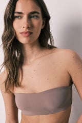 Women'secret Brasier bandeau sin costuras marr&oacute;n caf&eacute;