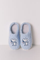 Women'secret Pantuflas cerradas de borreguito Snoopy azul