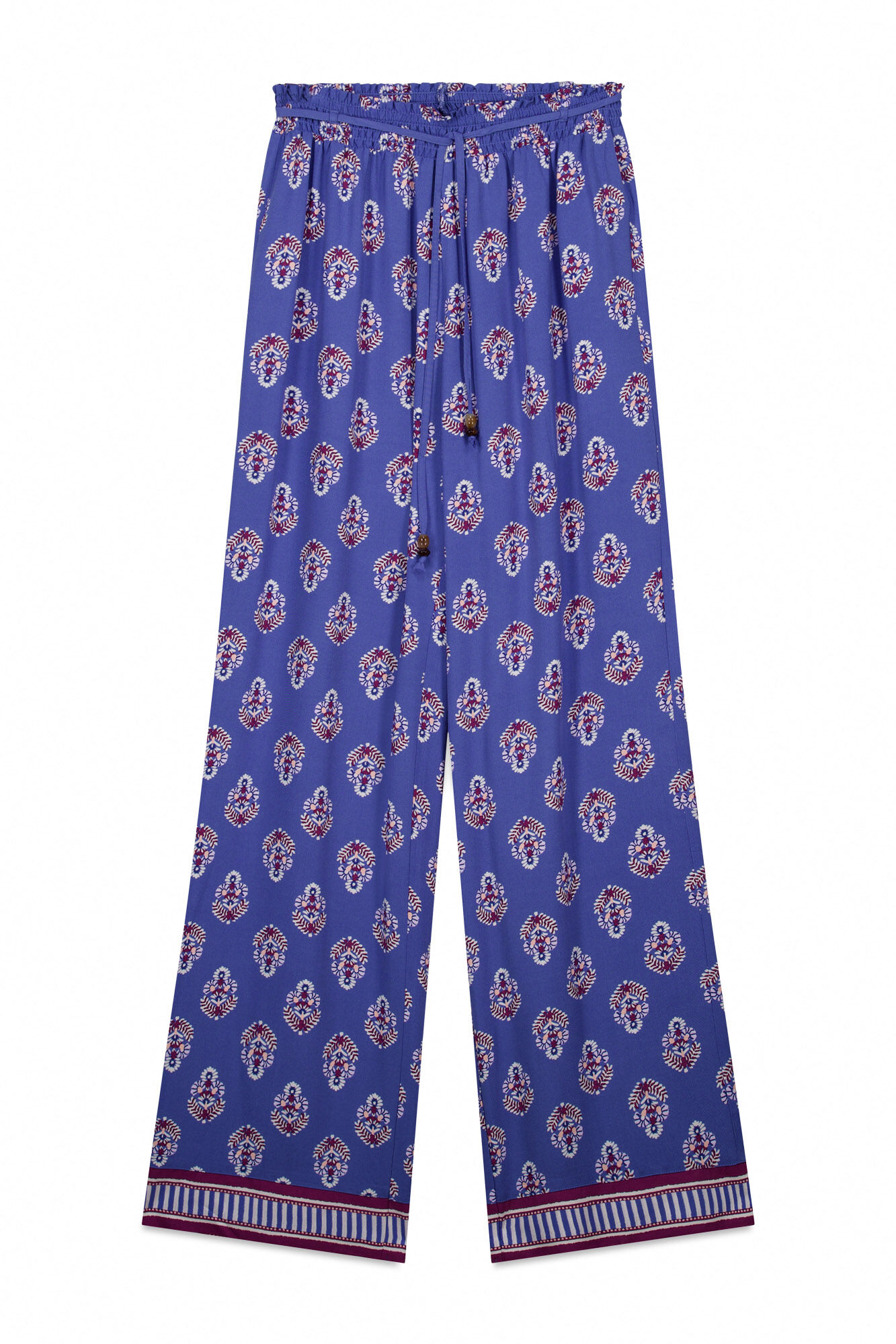 Women'secret Pantal&oacute;n largo estampado sello azul estampado