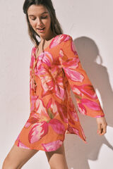 Women'secret Vestido t&uacute;nica corta estampado maxi floral estampado