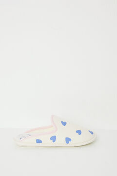 Womensecret Pantuflas casa corazones marfil