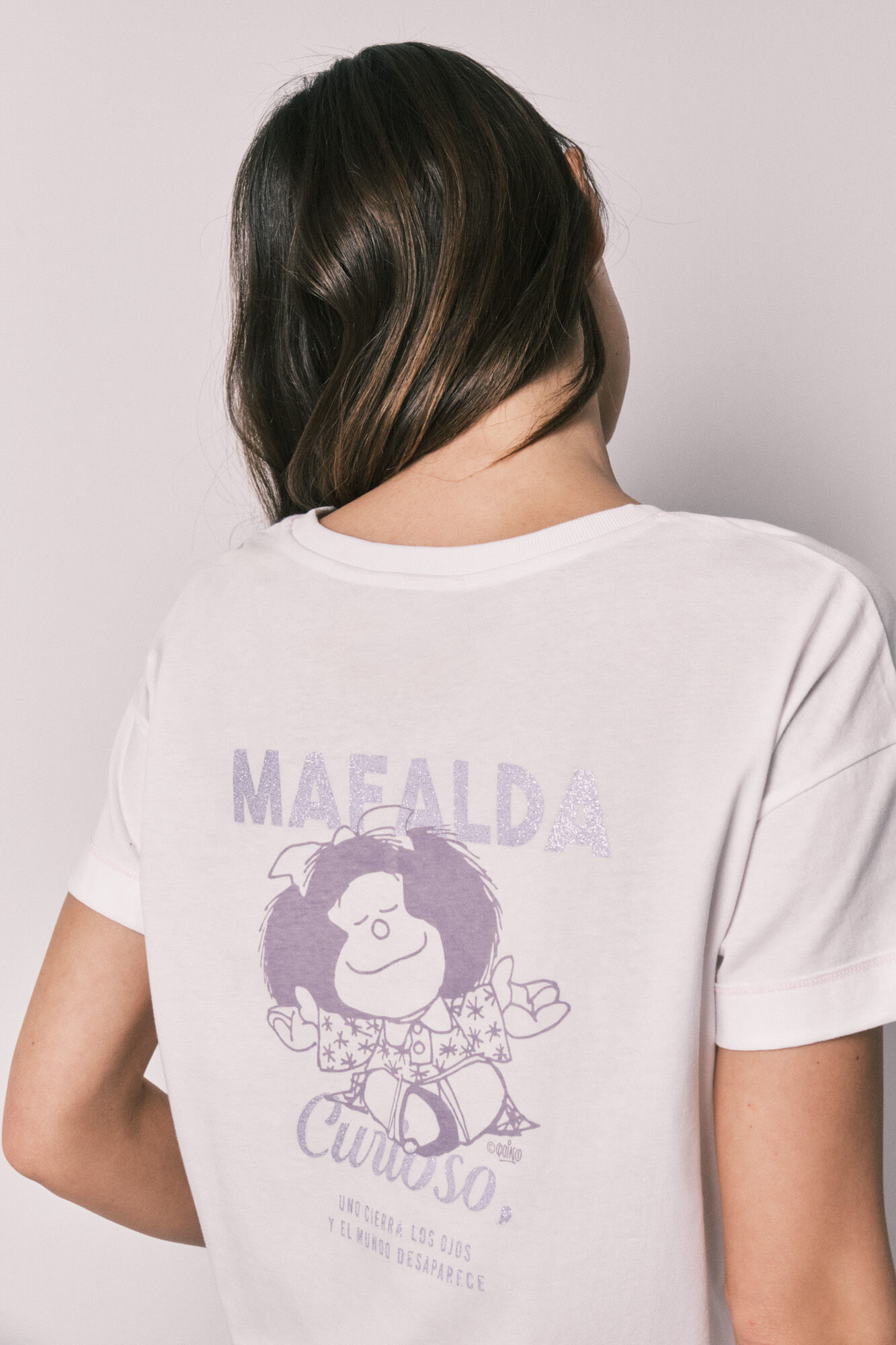 Women'secret Pijama larga de algod&oacute;n Mafalda a cuadros estampado