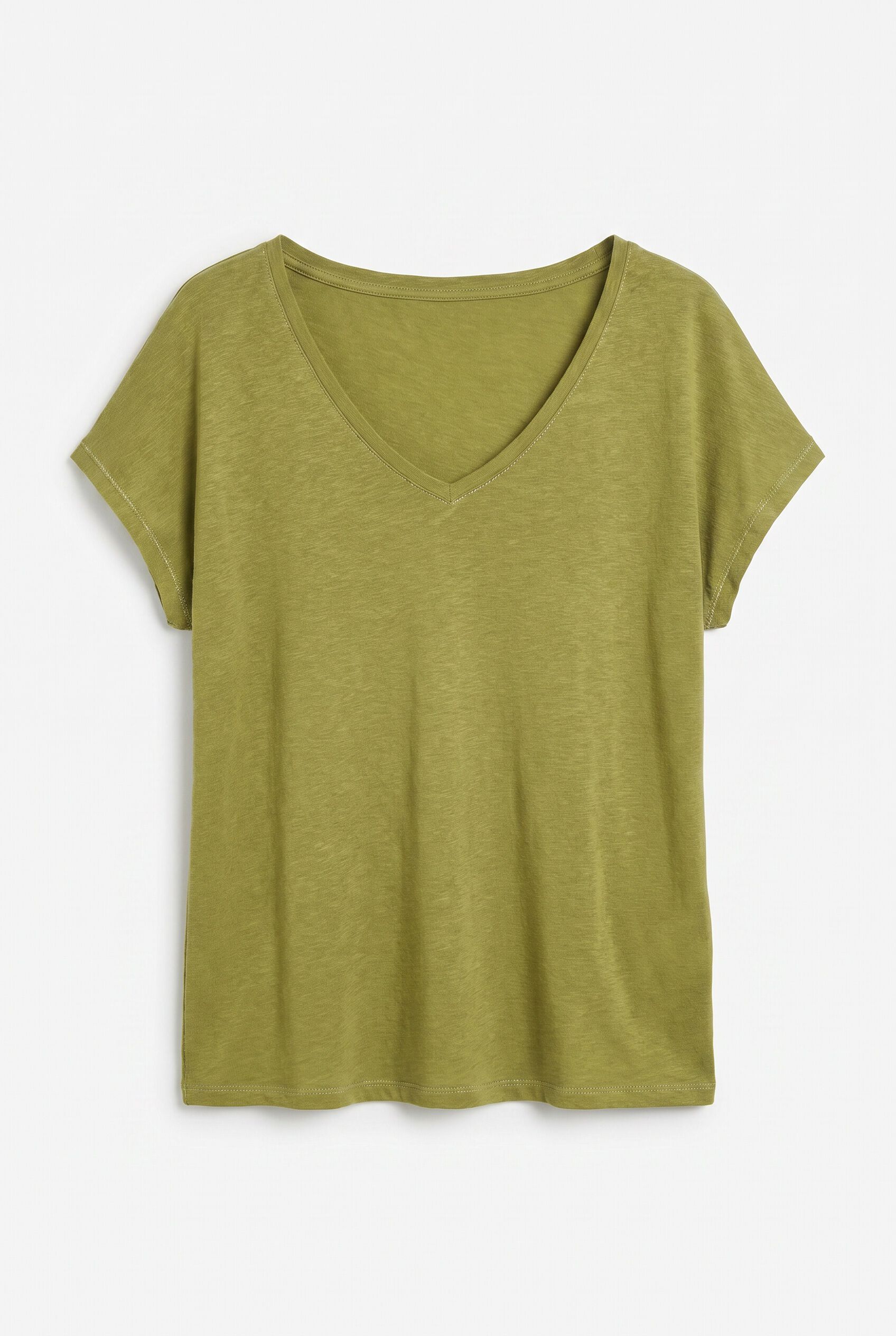 Women'secret Playera de manga corta verde kaki