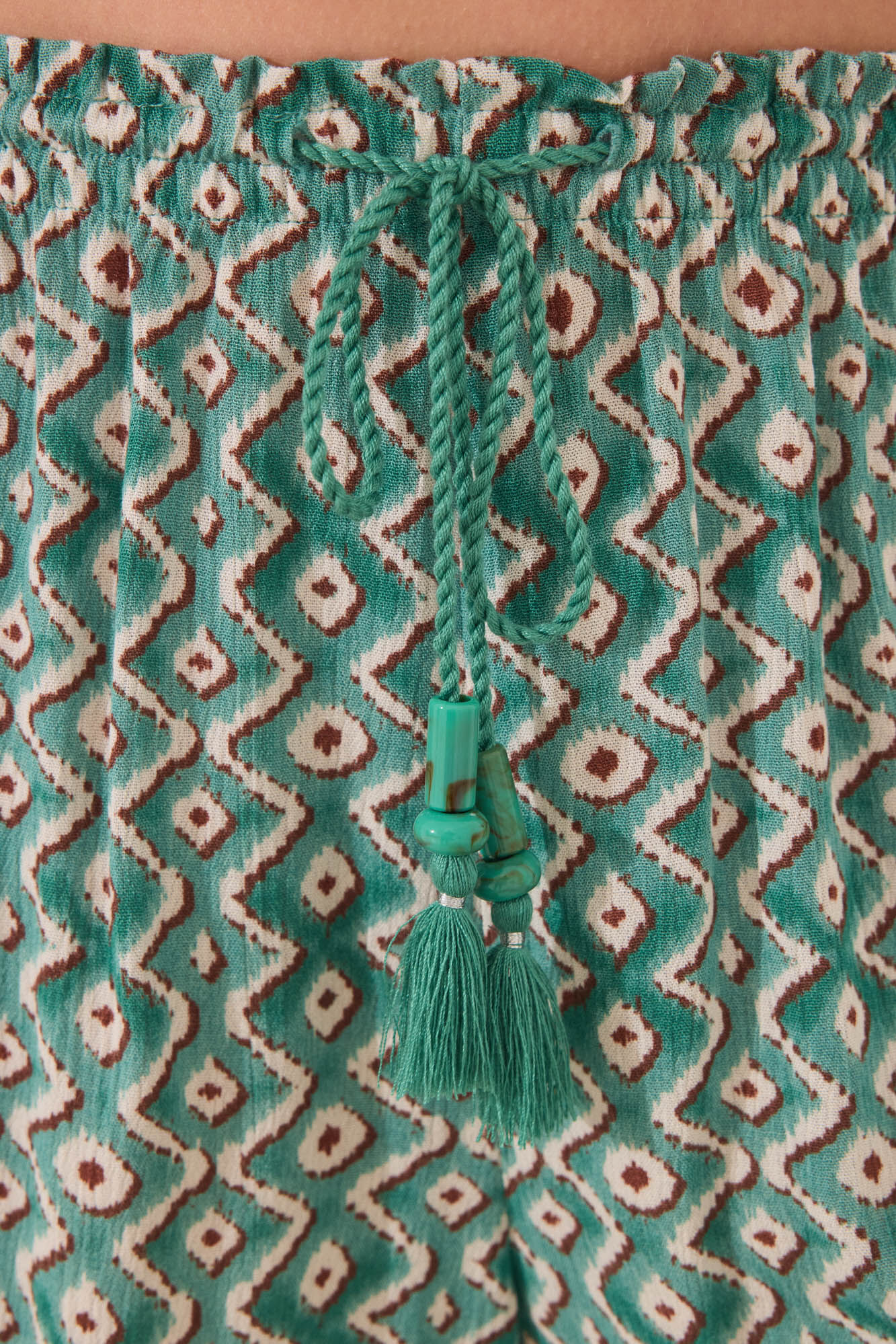 Women'secret Pantal&oacute;n de viscosa con estampado geom&eacute;trico  verde