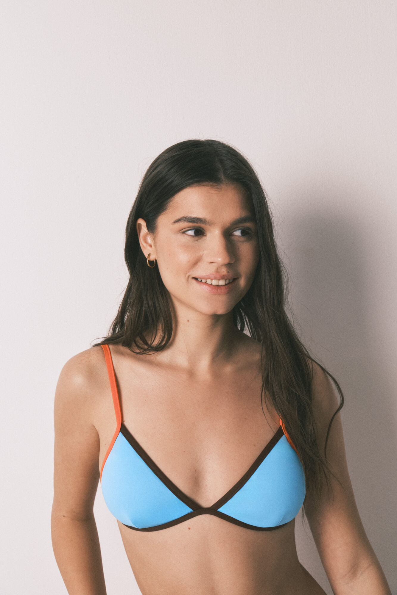 HI&BYE Top bikini triangular fijo azul azul