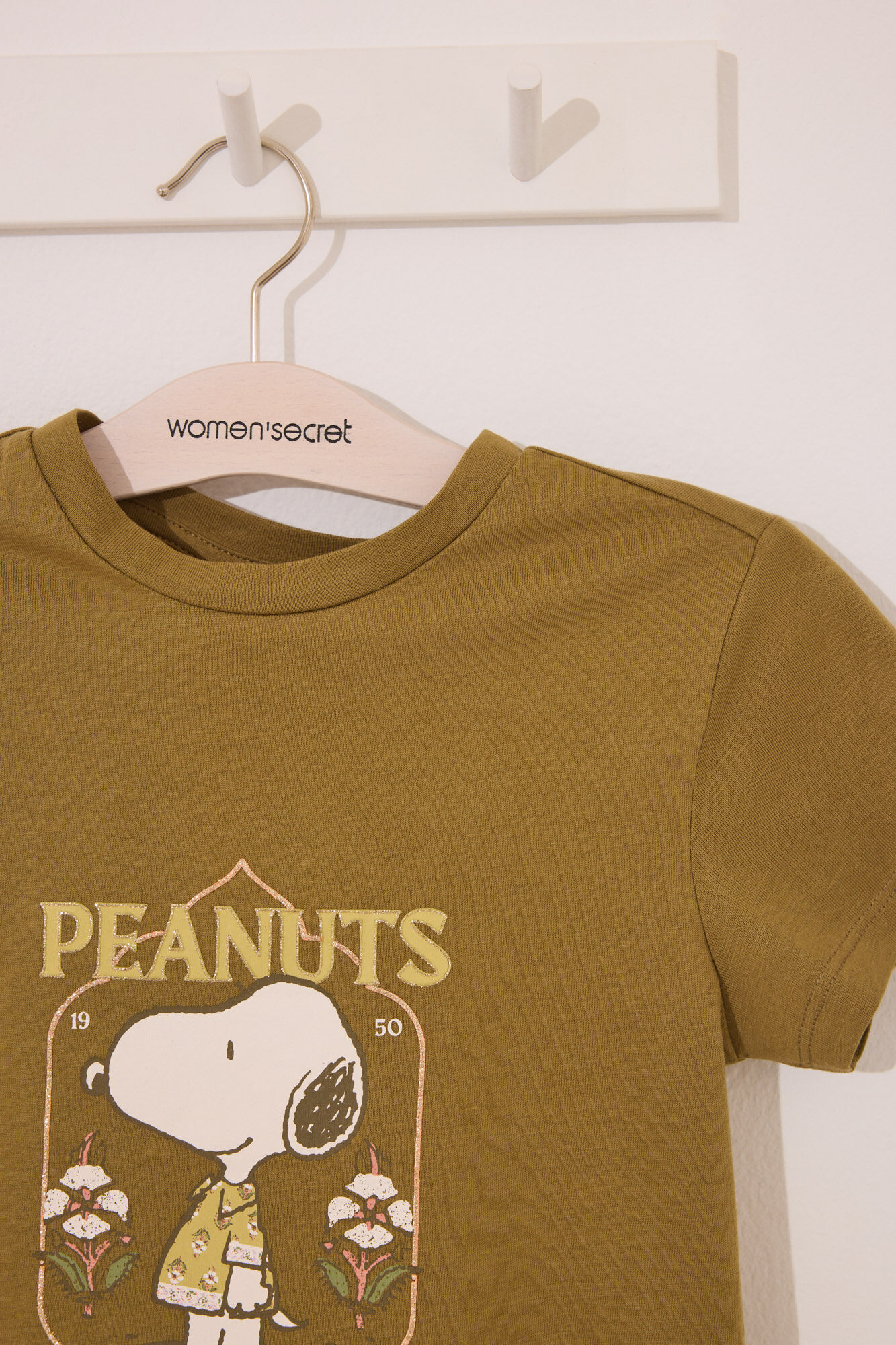 Women'secret Pijama corta infantil de Snoopy kaki