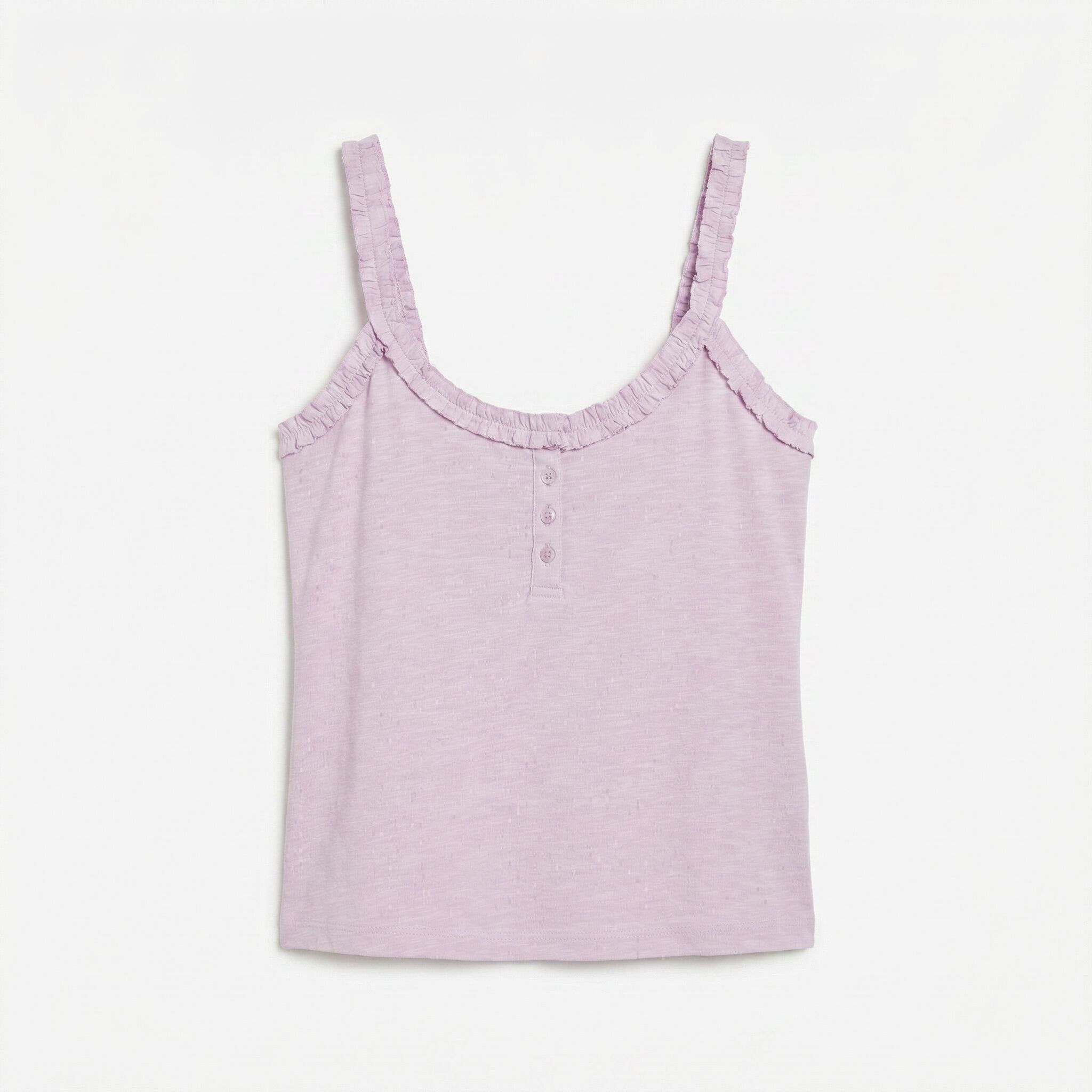 Women'secret Playera de tirantes con volantes de algod&oacute;n rosa verde