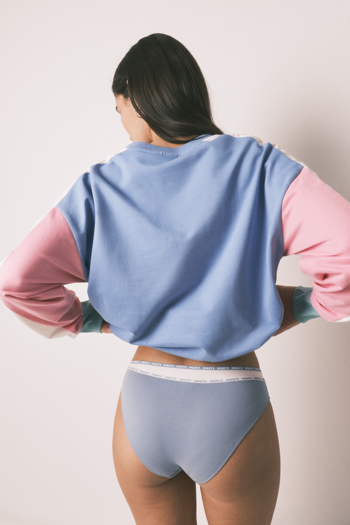 HI&BYE Pack de 3 panties cl&aacute;sicas de algod&oacute;n verde, azul y blanco blanco