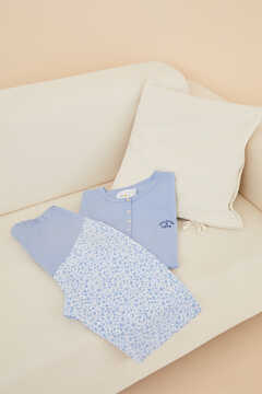 Womensecret Pijama larga 'maternity' 100% algodón flores estampado