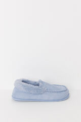 Womensecret Pantufla mocasín ante pelo azul azul