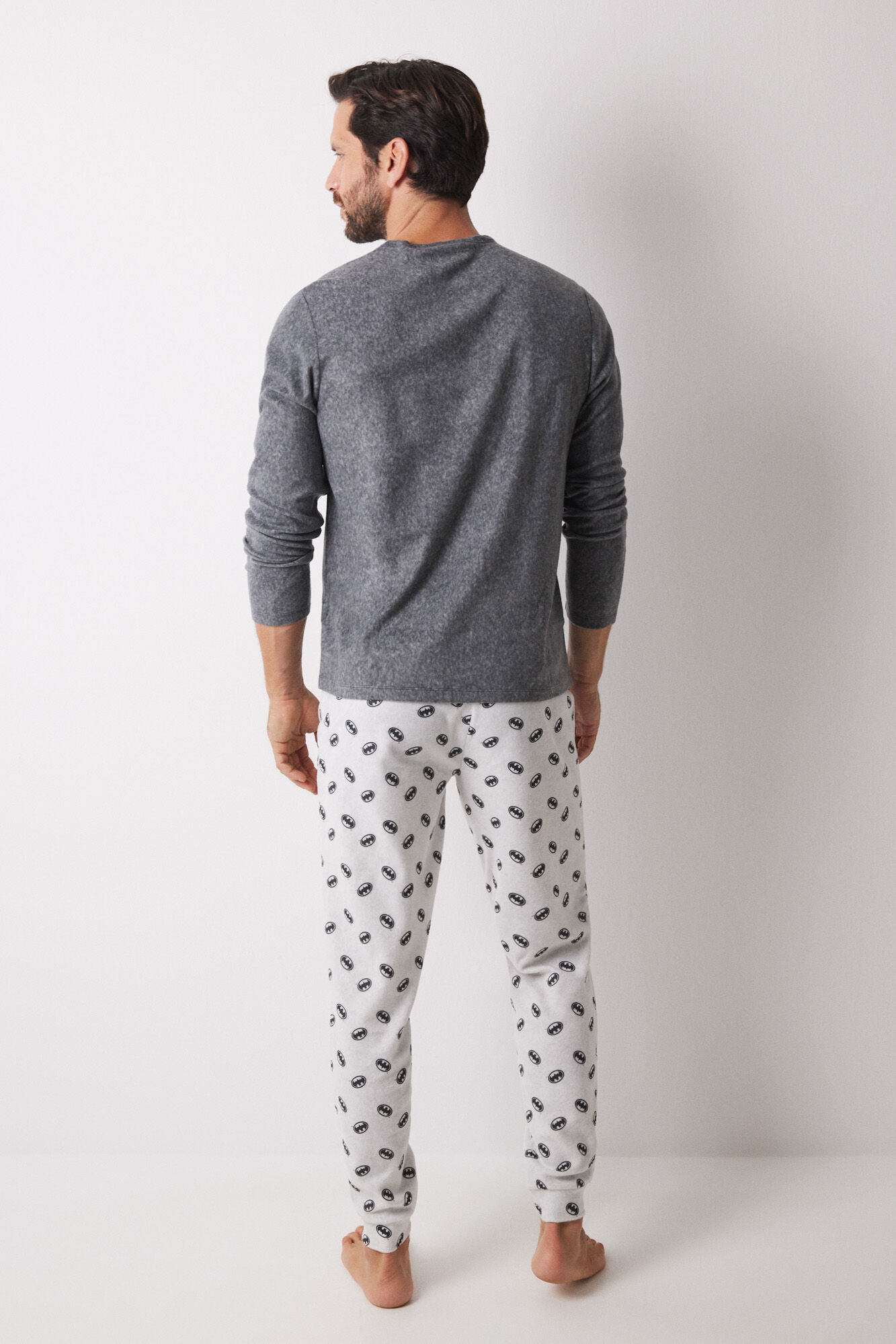 Women'secret Pijama larga hombre polar "Batman" gris