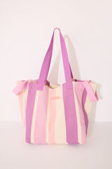 Womensecret Bolsa grande de lona y rafia , bolsa estampado