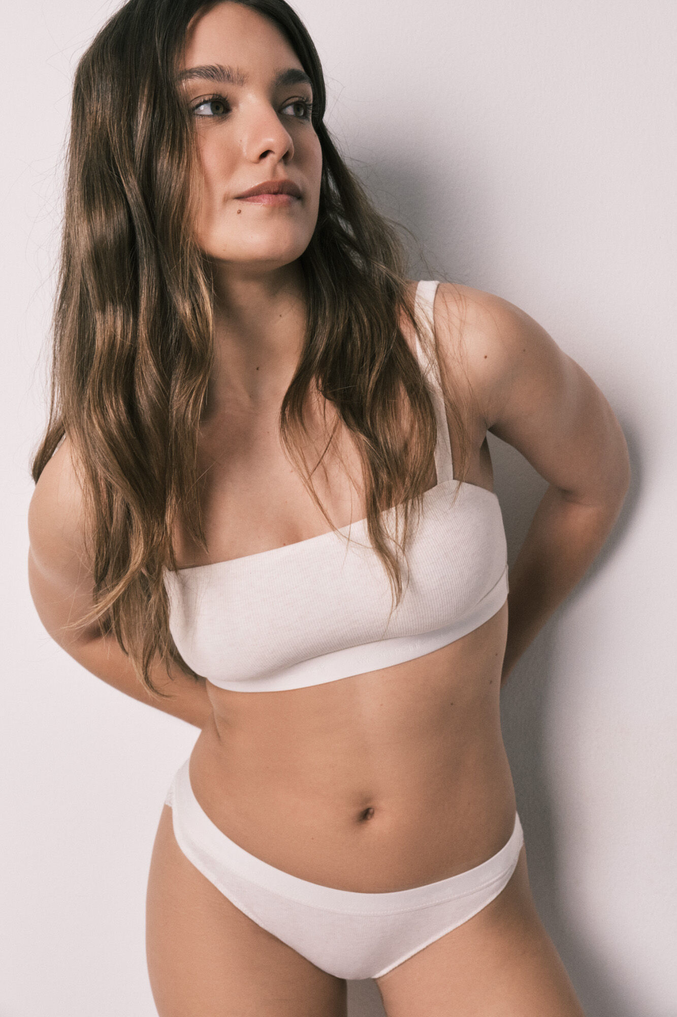 Women'secret Panty cl&aacute;sica acanalada de algod&oacute;n beige