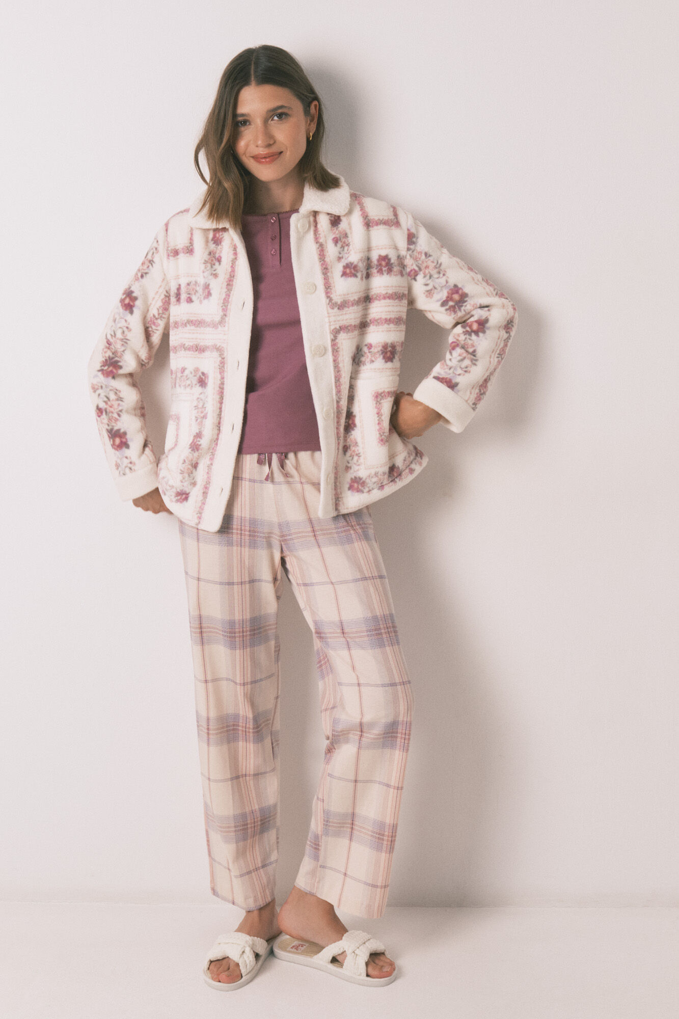 Women'secret Bata short de forro polar rosa rosa