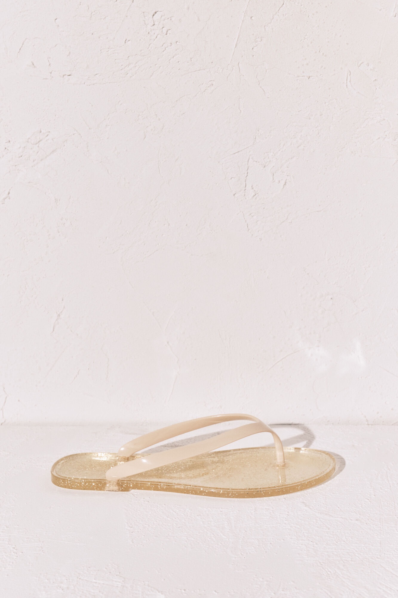 Women'secret Chanclas de dedo con efecto brillo glitter amarillo amarillo