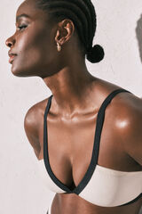 Women'secret Top bikini triangular semi brillante blanco marfil