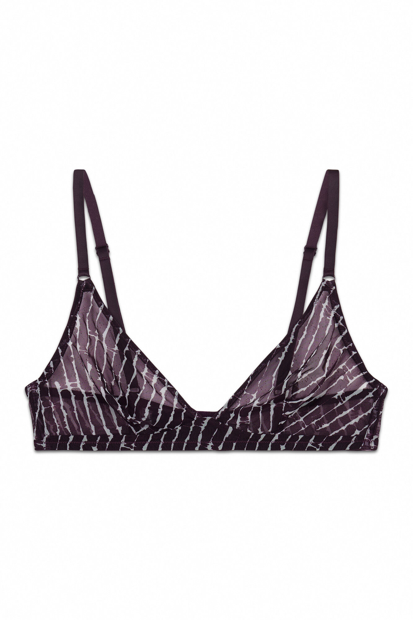 Women'secret Brasier triangular de tul estampado granate NATURAL estampado