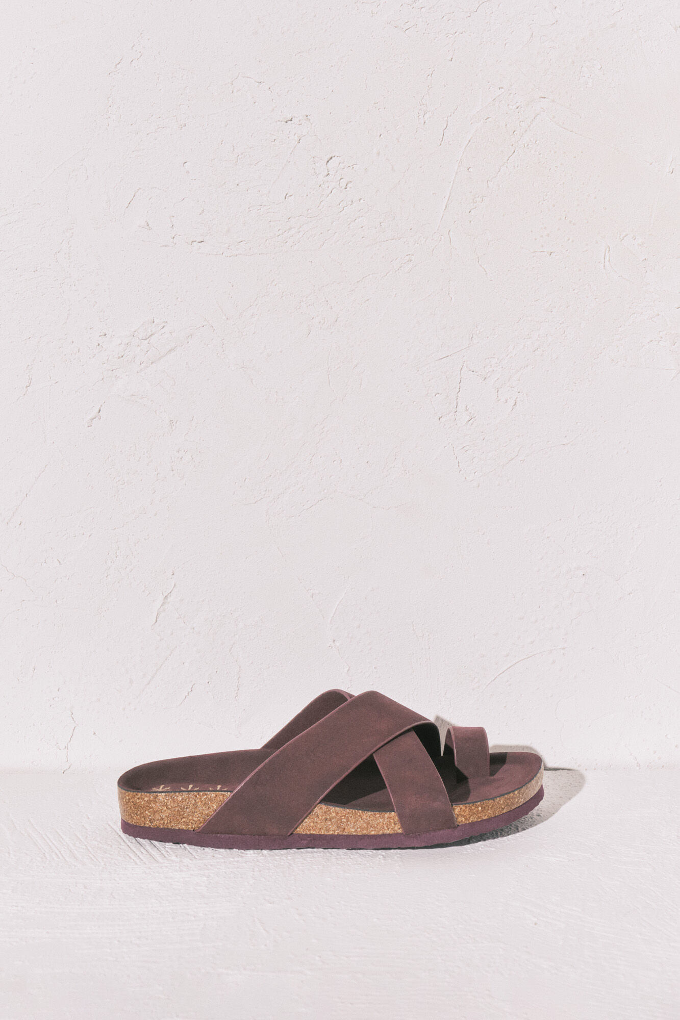 Women'secret Sandalias bio de tiras cruzadas granate p&uacute;rpura