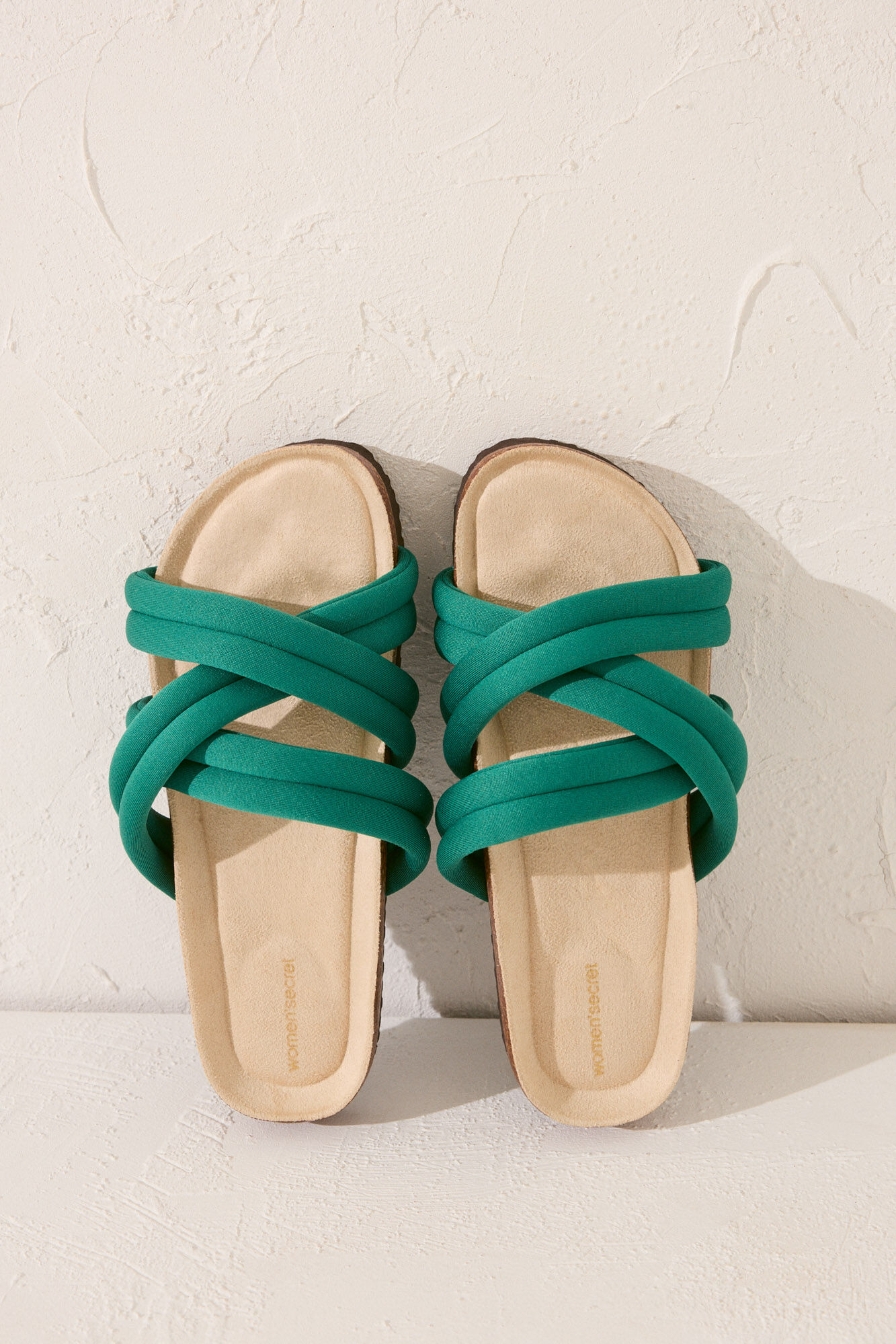 Women'secret Sandalia bio con tirantes de neopreno verde verde