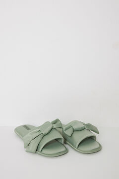 Womensecret Pantuflas satén lazo verde verde
