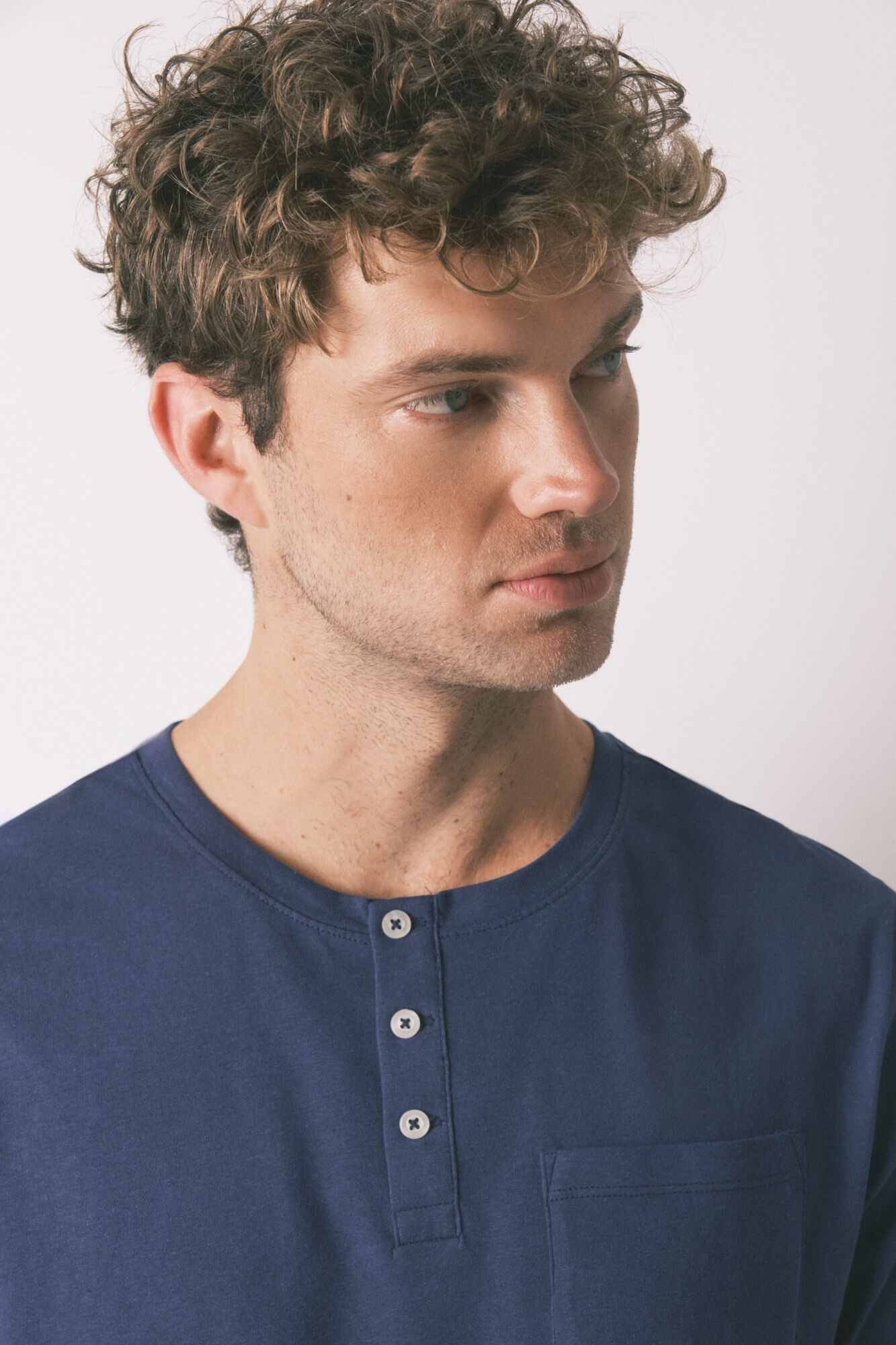 Women'secret Pijama larga de hombre, 100% algod&oacute;n, cuadros azules