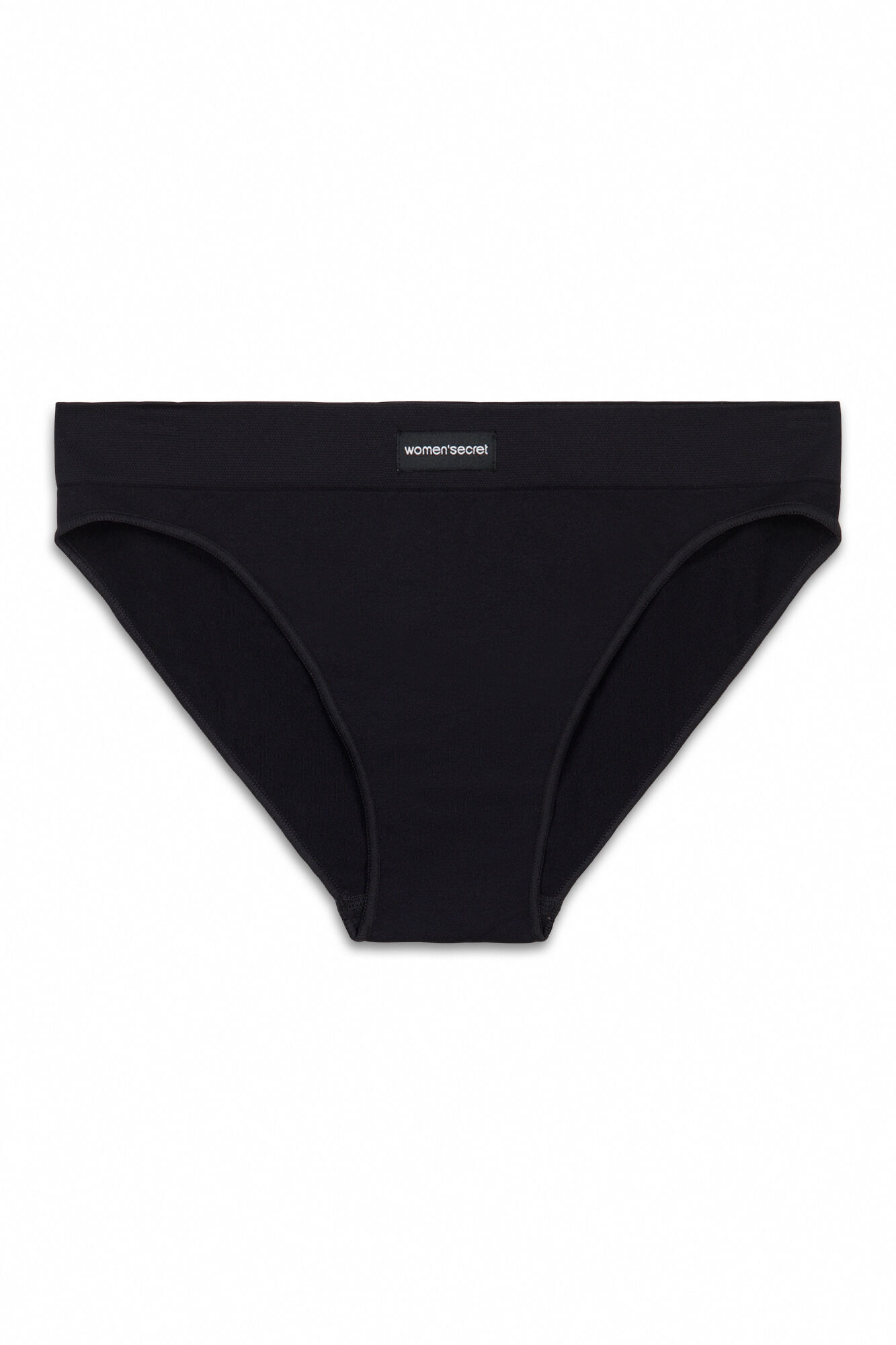 Women'secret Panty negra cl&aacute;sica sin costuras negro