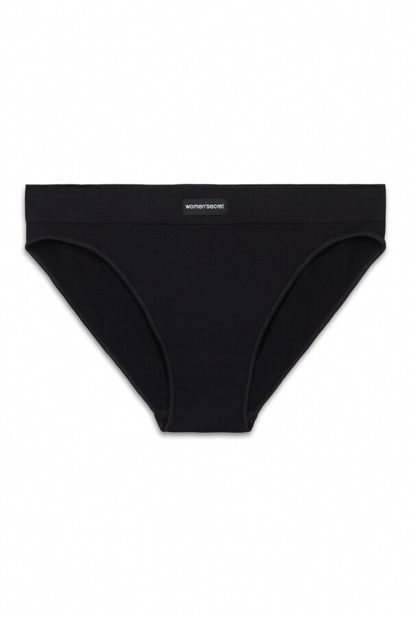 Women'secret Panty negra clásica sin costuras negro