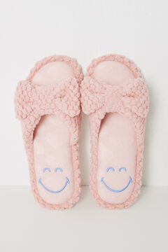 Womensecret Pantuflas casa lazo Smiley rosa