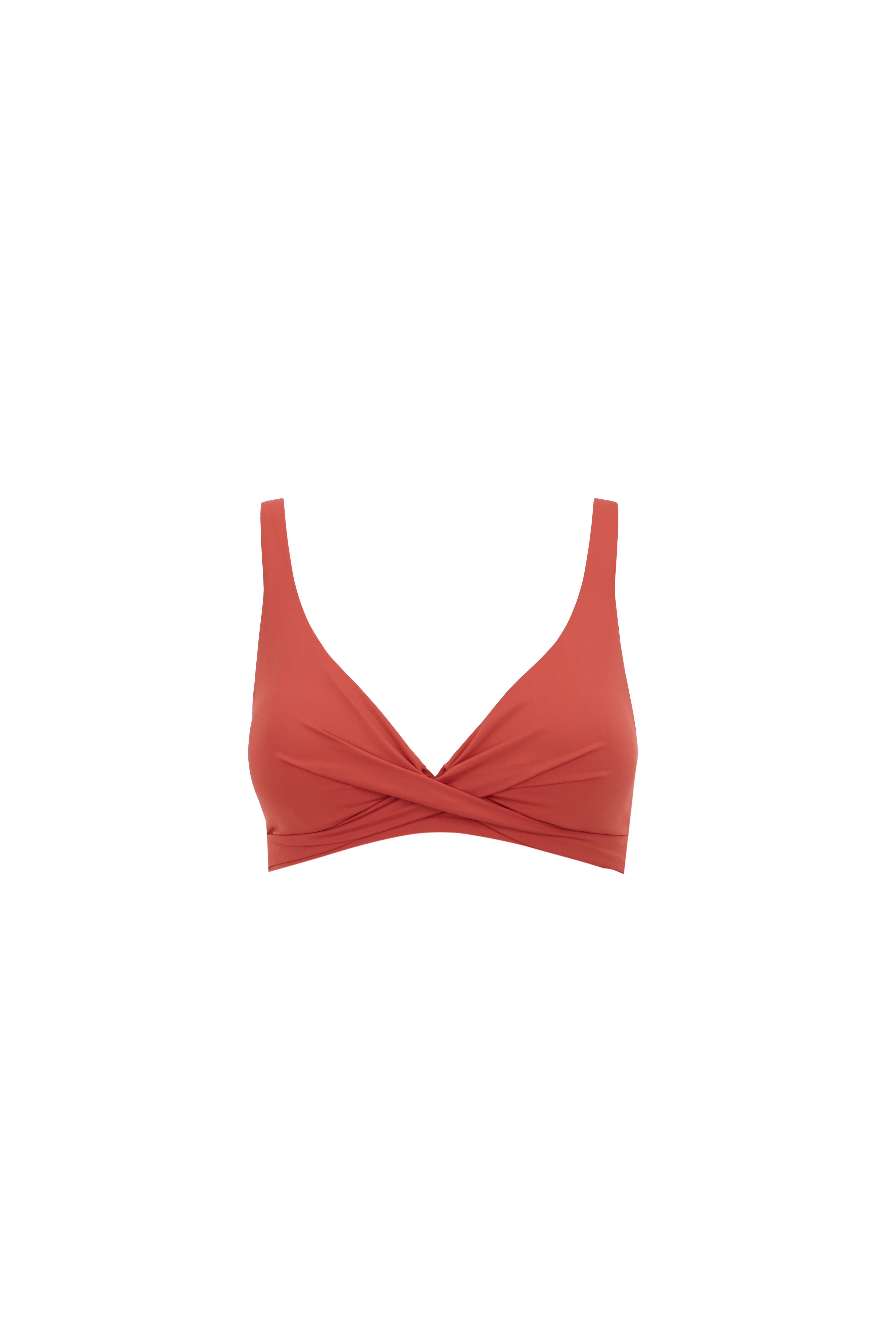 Women'secret Top de bikini naranja con cuello halter cruzado p&uacute;rpura