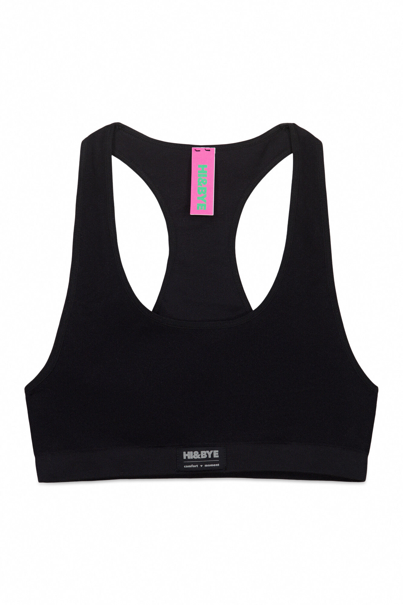 HI&BYE Brasier deportivo sin costuras negro negro