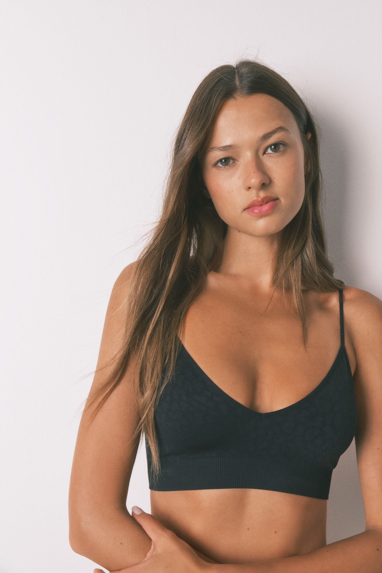 Women'secret Top sin costuras NATURAL con estampado animal negro negro