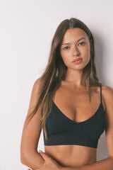 Women'secret Top sin costuras NATURAL con estampado animal negro negro