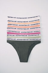 Women'secret Pack 7 panties brasile&ntilde;os algod&oacute;n logo blanco