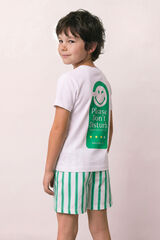 Women'secret Pijama corta infantil de algod&oacute;n SmileyWorld&reg; blanco blanco