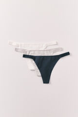 Women'secret 3 tangas de tira con logo de algod&oacute;n blanco