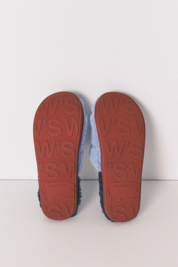 Women'secret Pantuflas para casa de ducha con estampado de Mickey azul estampado