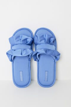 Womensecret Pantuflas satén volantes azul estampado