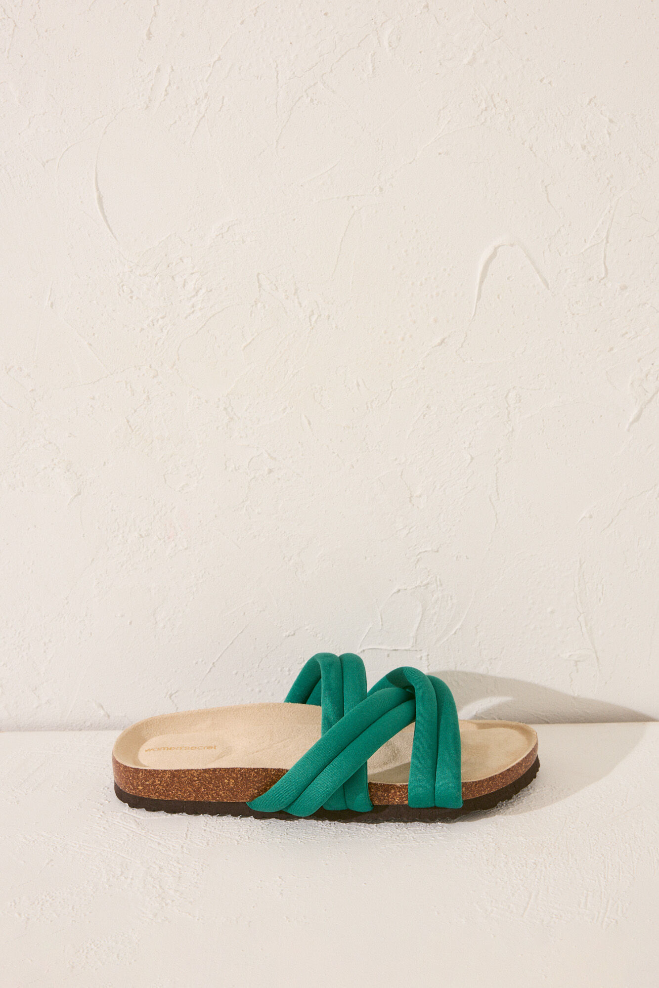 Women'secret Sandalia bio con tirantes de neopreno verde verde