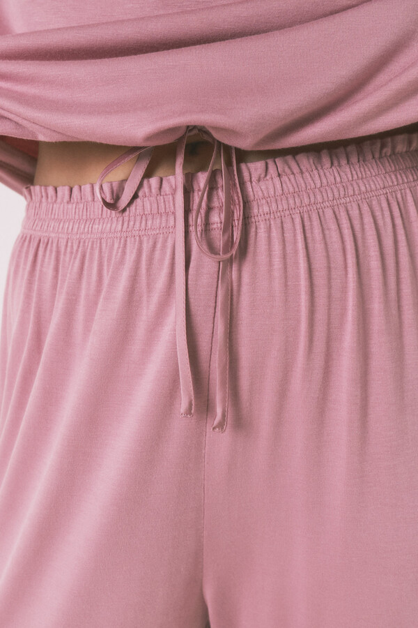 Women'secret Pijama Capri de viscosa rosa de soft touch rosa