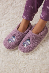 Womensecret Pantuflas bota borreguito Snoopy morado/lila
