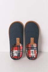 Women'secret Pantuflas para casa de nailon azul a cuadros para hombre azul