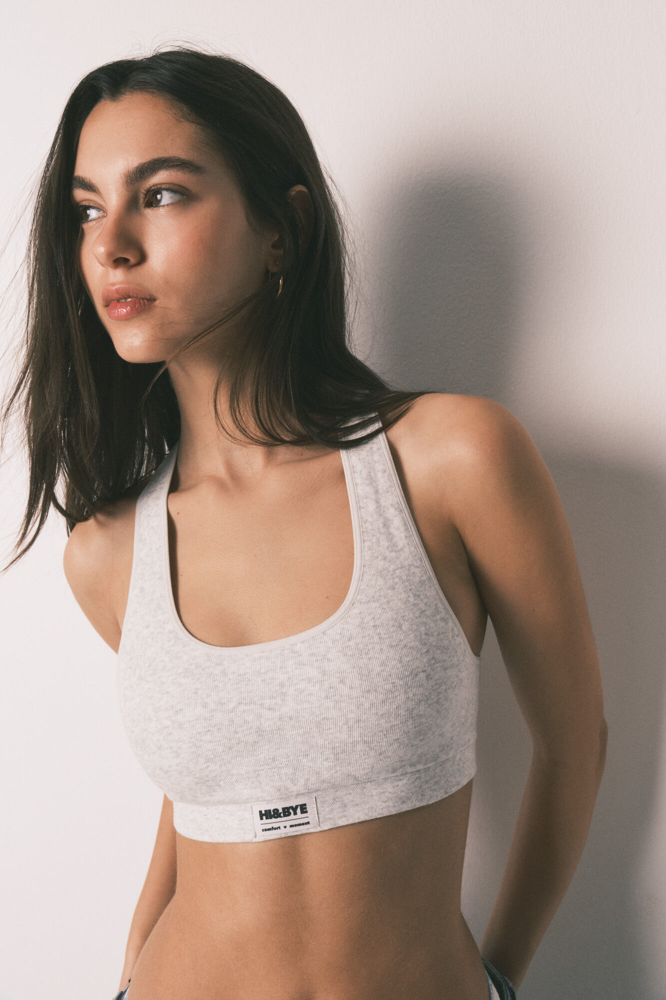 HI&BYE Brasier deportivo sin costuras gris gris