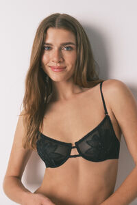 Women'secret Brasier balconette PRETTY tul negro brillo