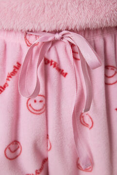 Womensecret Pijama larga polar caritas Smiley rosa