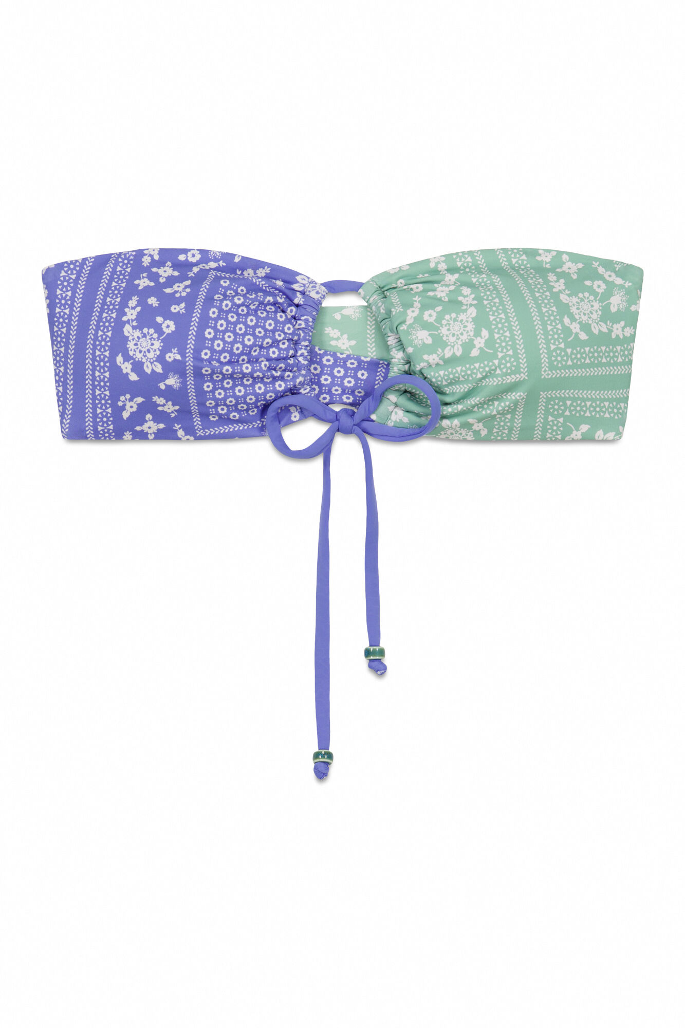 Women'secret Top de bikini bandeau estampado de pa&ntilde;uelo estampado
