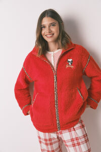 Women'secret Bata roja de borrego con Snoopy bordado