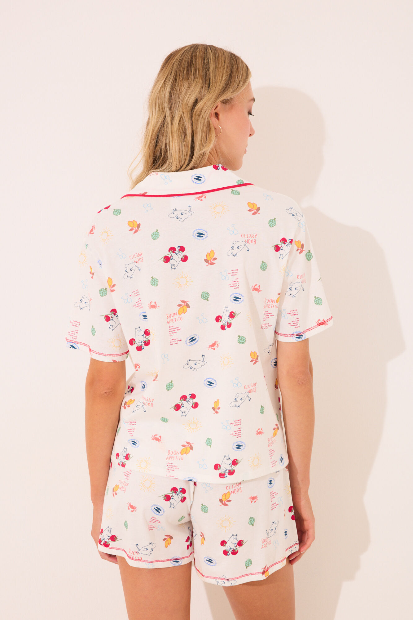 Women'secret Pijama camisera short de Moomin 100% algod&oacute;n marfil