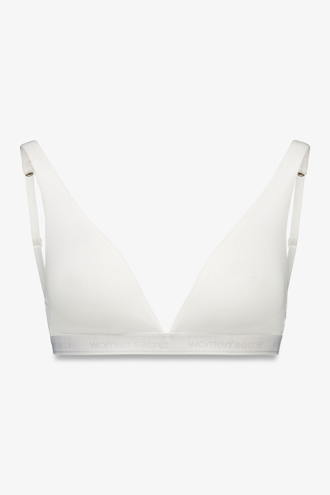 Women'secret FANTASTIC brasier de cuello halter de algod&oacute;n blanco marfil