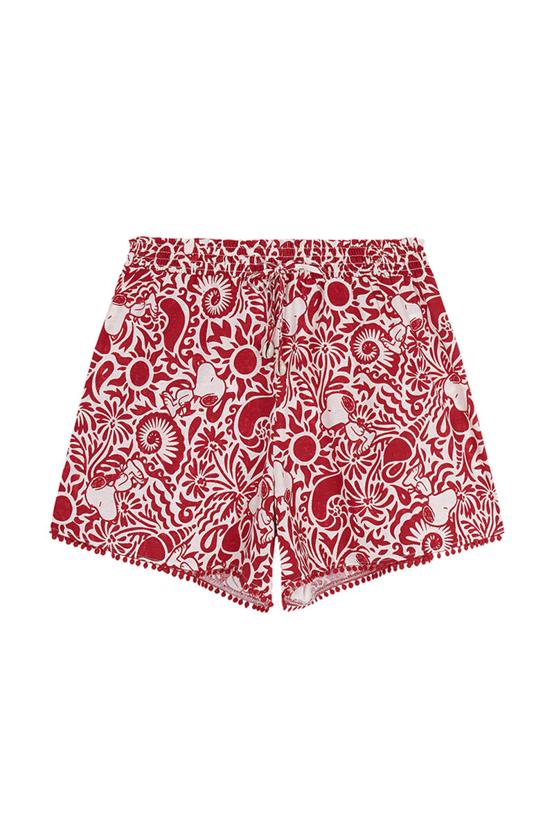 Women'secret Pantal&oacute;n corto 100% algod&oacute;n  allover conchas p&uacute;rpura